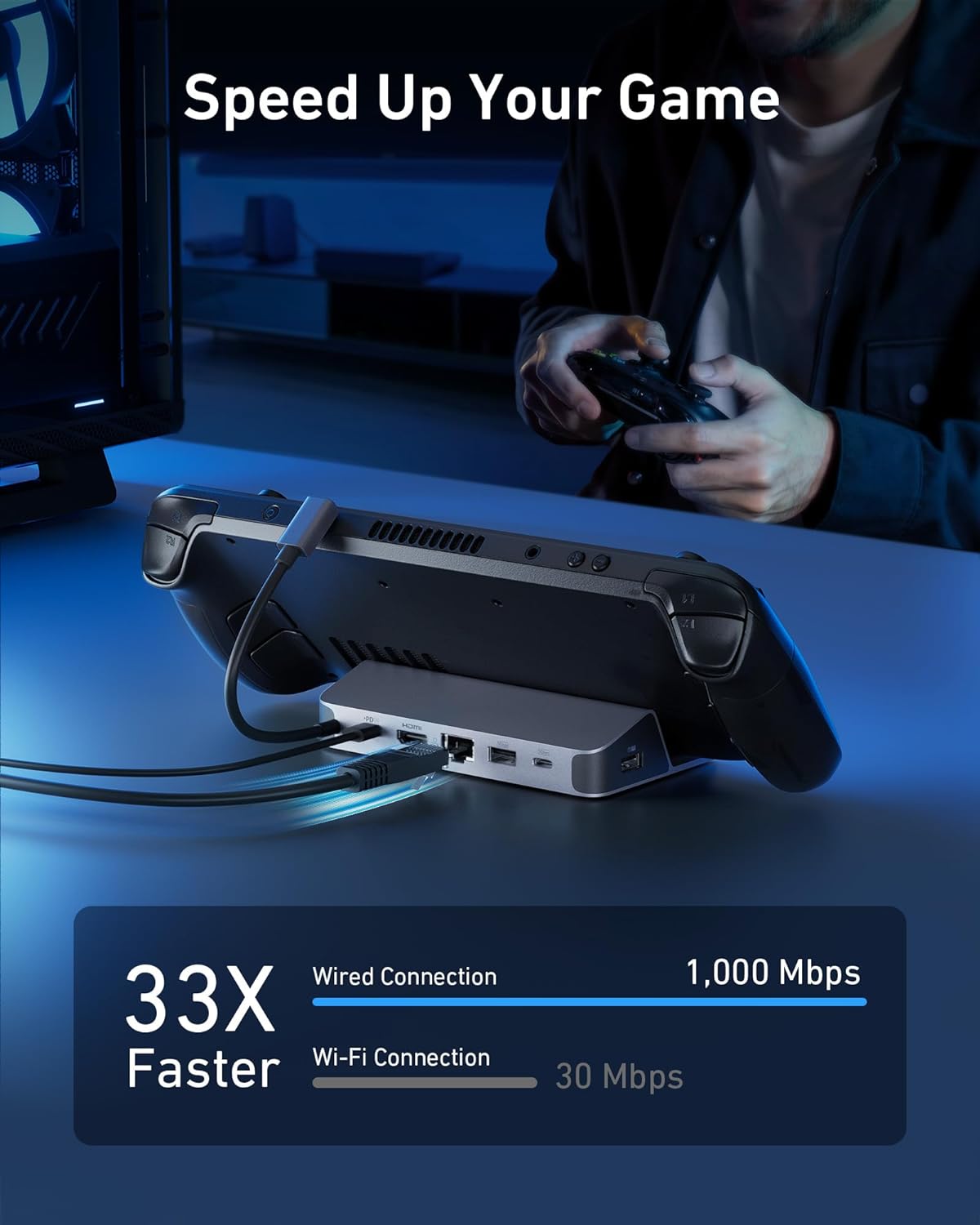 Usb Hub - Estação de Carregamento Anker para Steam