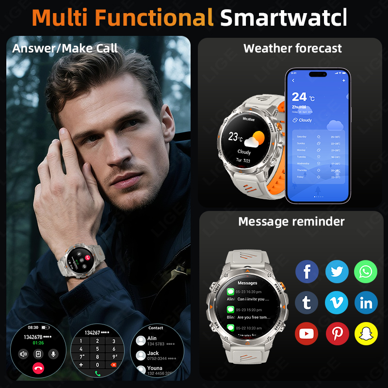 Lige robusto gps pista relógio - Smart Watch avaliação e preço